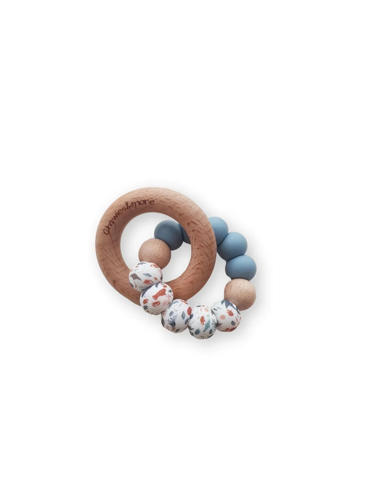 Chewies&more Wooden/Silicone Teething Rings - Zoo & Sea