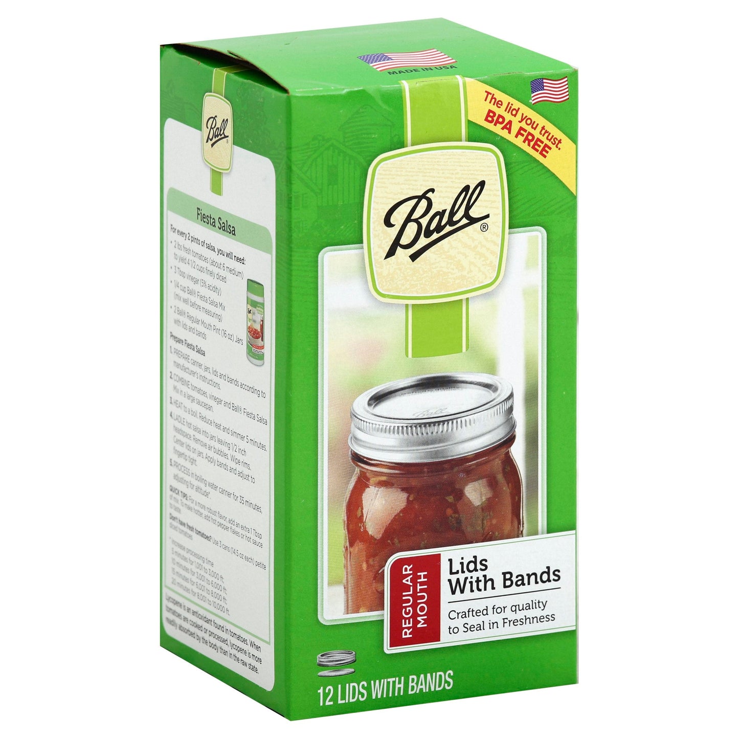 Ball Regular Mouth Lids With Bands - 12 CT 10 Pack