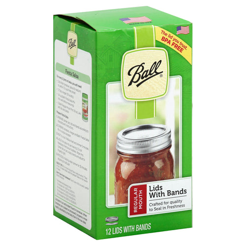 Ball Regular Mouth Lids With Bands - 12 CT 10 Pack