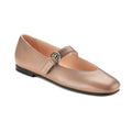 1571 - Taupe Dk Leather Teen Mary Jane Flats