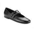 1572 - Black Leather Teen Mary Jane Flats
