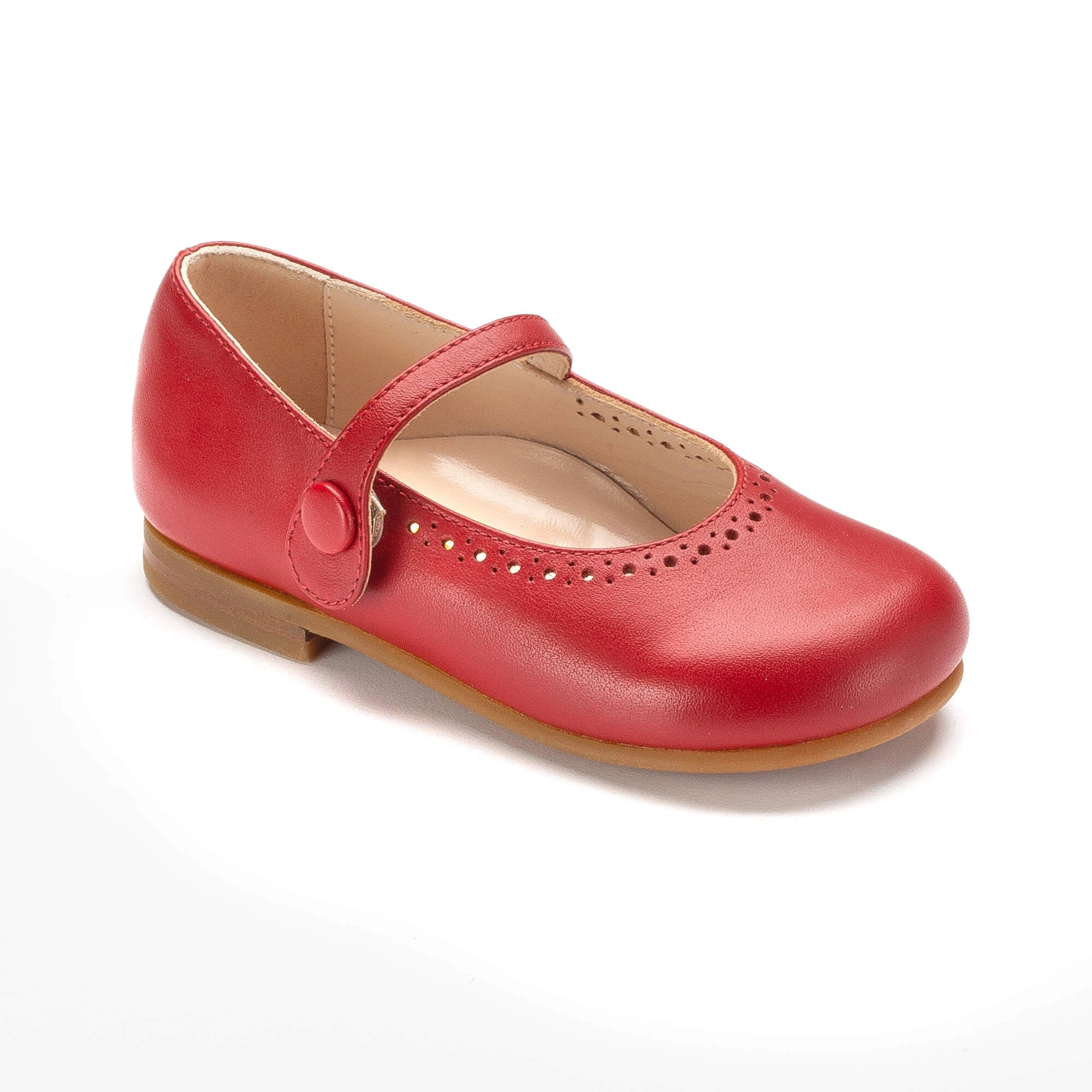 1582 - Red Leather Girls Mary Jane Dress Shoe