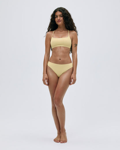 Cross Back Bikini Top - Butter Yellow