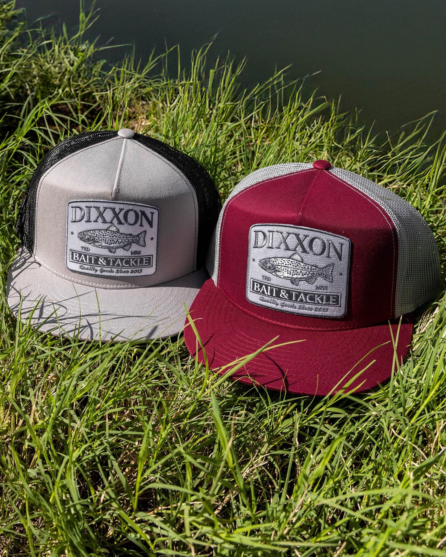 Bait & Tackle Flat Bill Trucker Snapback - White & Slate
